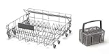 DREHFLEX - Geschirrkorb/Korb UNTEN für diverse Geschirrspüler/Spülmaschine aus dem Hause Bosch/Siemens/Neff/Constructa - passt für Teile-Nr. 20002904 (00680997/680997) inkl. Besteckkorb
